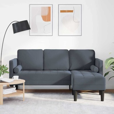 Juego de Sofá Gris oscuro 173 x 131 x 67 cm Terciopelo