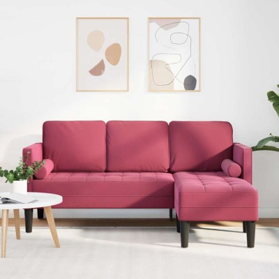 Juego de Sofá Rojo vino tinto 173 x 131 x 67 cm Terciopelo