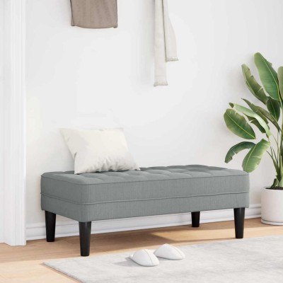 Banco Gris claro 113 x 57 x 39 cm tela