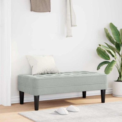 Banco Gris claro 113 x 57 x 39 cm Terciopelo