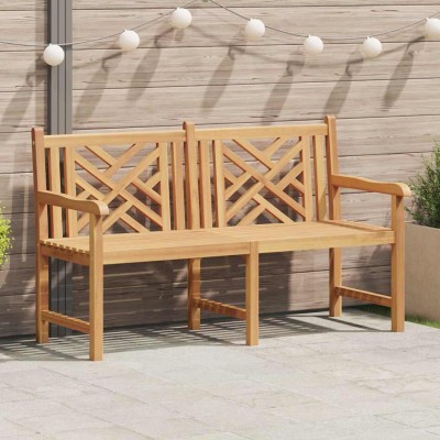 Banco de jardín Marrón 150 x 60 x 90 cm Madera de teca maciza