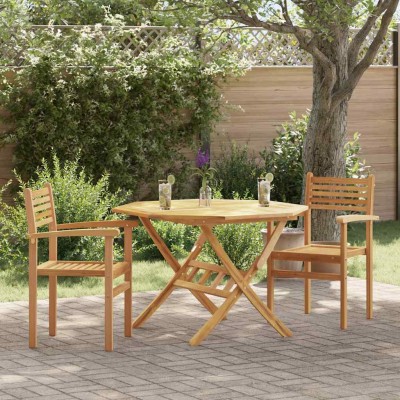 Sillas apilables de jardín 2 pcs Marrón 55.5 x 55.5 x 90 cm