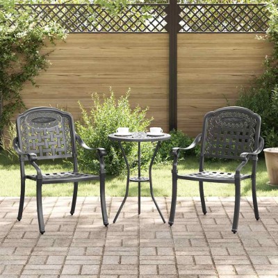 Silla de Jardín 2 pcs Negro 55 x 56.5 x 91cm Aluminio