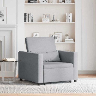 Sofá Cama Individual Gris claro 90 x 165 x 87 cm tela