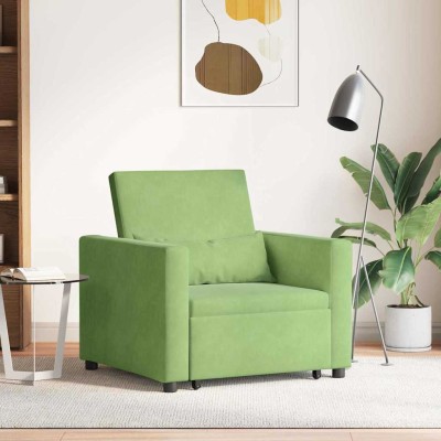 Sofá Cama Individual Verde claro 90 x 165 x 87 cm Terciopelo