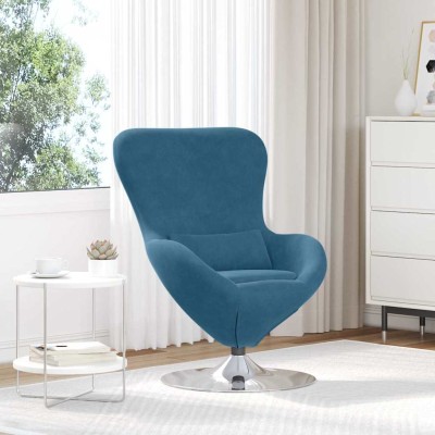 Sillón huevo Azul 63 x 73 x 90 cm Terciopelo