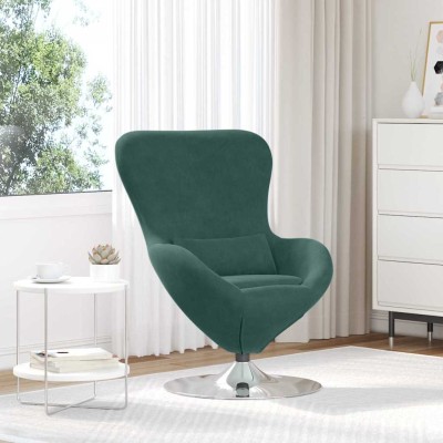 Sillón huevo Verde oscuro 63 x 73 x 90 cm Terciopelo