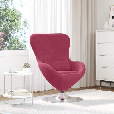 Sillón huevo Rojo vino tinto 63 x 73 x 90 cm Terciopelo