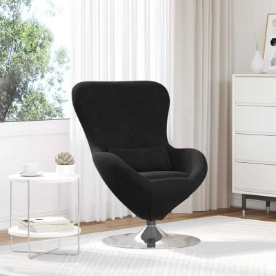 Sillón huevo Negro 63 x 73 x 90 cm Terciopelo
