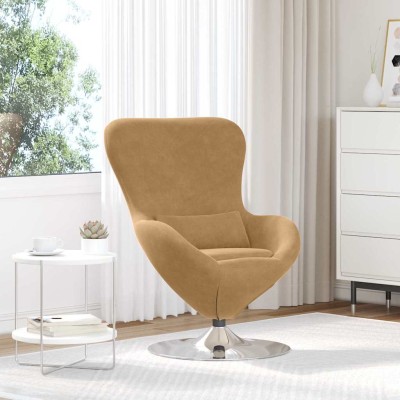Sillón huevo Marrón claro 63 x 73 x 90 cm Terciopelo