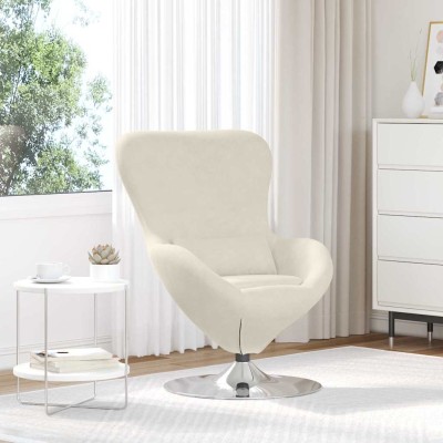 Sillón huevo Crema 63 x 73 x 90 cm Terciopelo