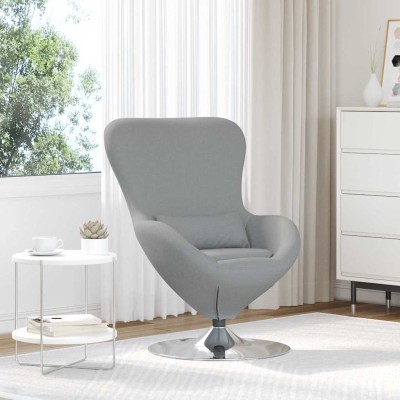 Sillón huevo Gris claro tela