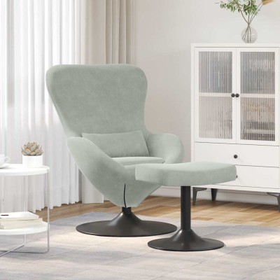 Sillón huevo 2 pcs Gris claro 63 x 73 x 90 cm Terciopelo