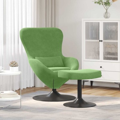 Sillón huevo 2 pcs Verde claro 63 x 73 x 90 cm Terciopelo