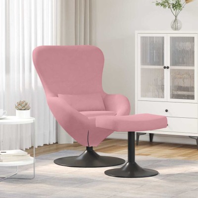 Sillón huevo 2 pcs Rosa 63 x 73 x 90 cm Terciopelo