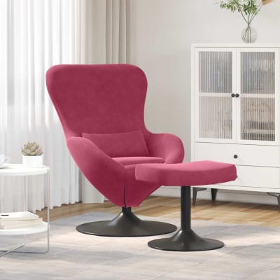 Sillón huevo 2 pcs Rojo vino tinto 63 x 73 x 90 cm Terciopelo