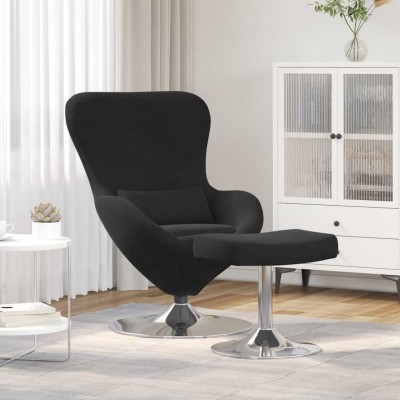 Sillón huevo 2 pcs Negro 63 x 73 x 90 cm Terciopelo
