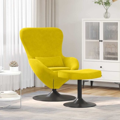 Sillón huevo 2 pcs Amarillo 63 x 73 x 90 cm Terciopelo