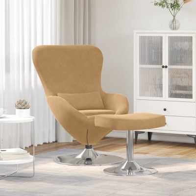 Sillón huevo 2 pcs Marrón 63 x 73 x 90 cm Terciopelo