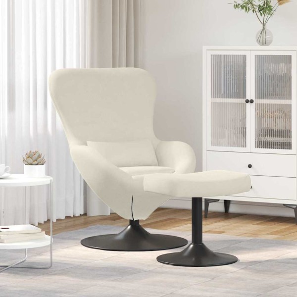 Sillón huevo 2 pcs Crema 63 x 73 x 90 cm Terciopelo