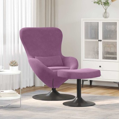 Sillón huevo 2 pcs Morado 63 x 73 x 90 cm Terciopelo