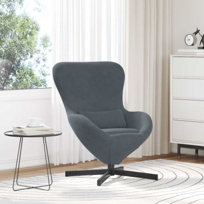 Sillón huevo Gris oscuro Terciopelo