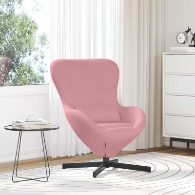 Sillón huevo Rosa Terciopelo