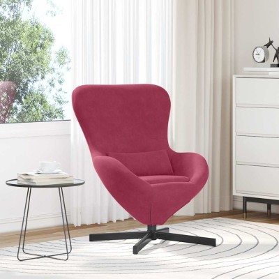 Sillón huevo Rojo vino tinto Terciopelo