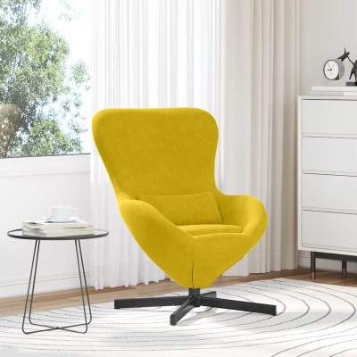 Sillón huevo Amarillo Terciopelo