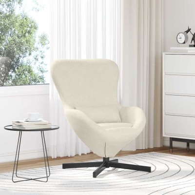 Sillón huevo Crema Terciopelo