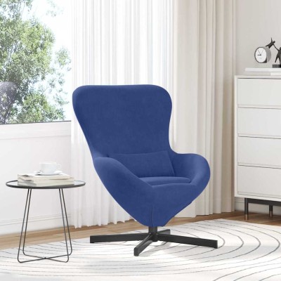Sillón huevo Azul Policía Terciopelo