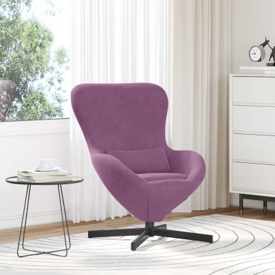 Sillón huevo Morado Terciopelo