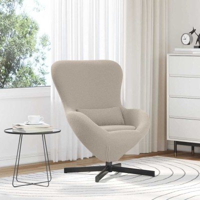 Sillón huevo Gris claro Tejido parecido a lana rizada