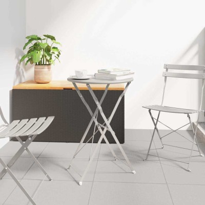 Mesa de Bistró Beige Ø50x71 cm Acero con recubrimiento en polvo