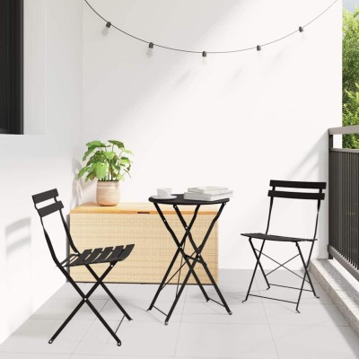 Conjunto de Bistro Plegable 3 pcs Antracita Acero