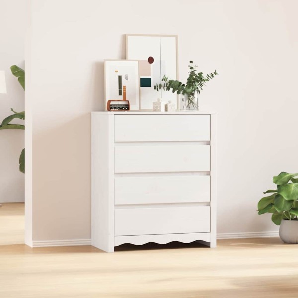Cajonera Drammen Blanco 76.5 x 40 x 91 cm Madera maciza de Pino