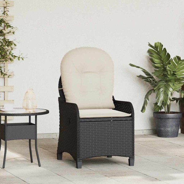 Sillón reclinable Negro 56 x 66 x 95cm ratán sintético