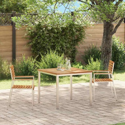 Silla de Jardín 2 pcs Marrón Madera maciza de Teca