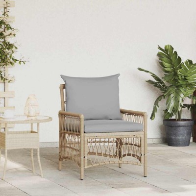 Silla de Jardín Beige 60 x 70 x 78cm ratán sintético