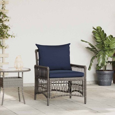 Silla de Jardín Gris 60 x 70 x 78cm ratán sintético