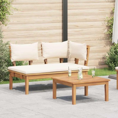 Banco de jardín 2 pcs Marrón Madera maciza de Teca