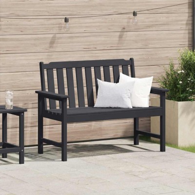 Banco de jardín con cojín Negro 120 x 59 x 88cm Plástico