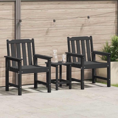 Silla de comedor de jardín. 2 pcs Negro 65.5 x 59 x 88cm