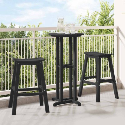 Taburete de bar 2 pcs Negro 52 x 43 x 73.5cm Plástico