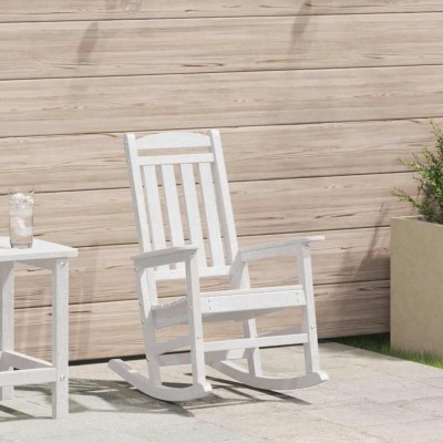 Silla mecedora de jardín Blanco 70 x 92 x 108cm Plástico
