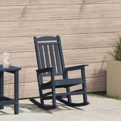 Silla mecedora de jardín Azul Marino 70 x 92 x 108cm Plástico