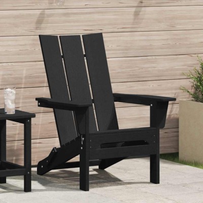 Silla Adirondack Plegable Negro 74.5 x 80.5 x 90cm Plástico