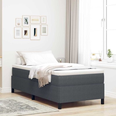 Estructura de cama Gris oscuro 90 x 190 cm Telas de pana