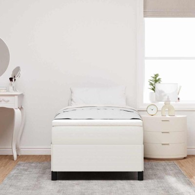 Estructura de cama Crema 90 x 190 cm Telas de pana