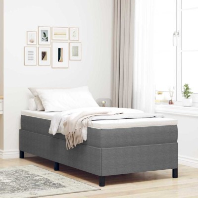 Estructura de cama Gris claro 100 x 200 cm Telas de pana